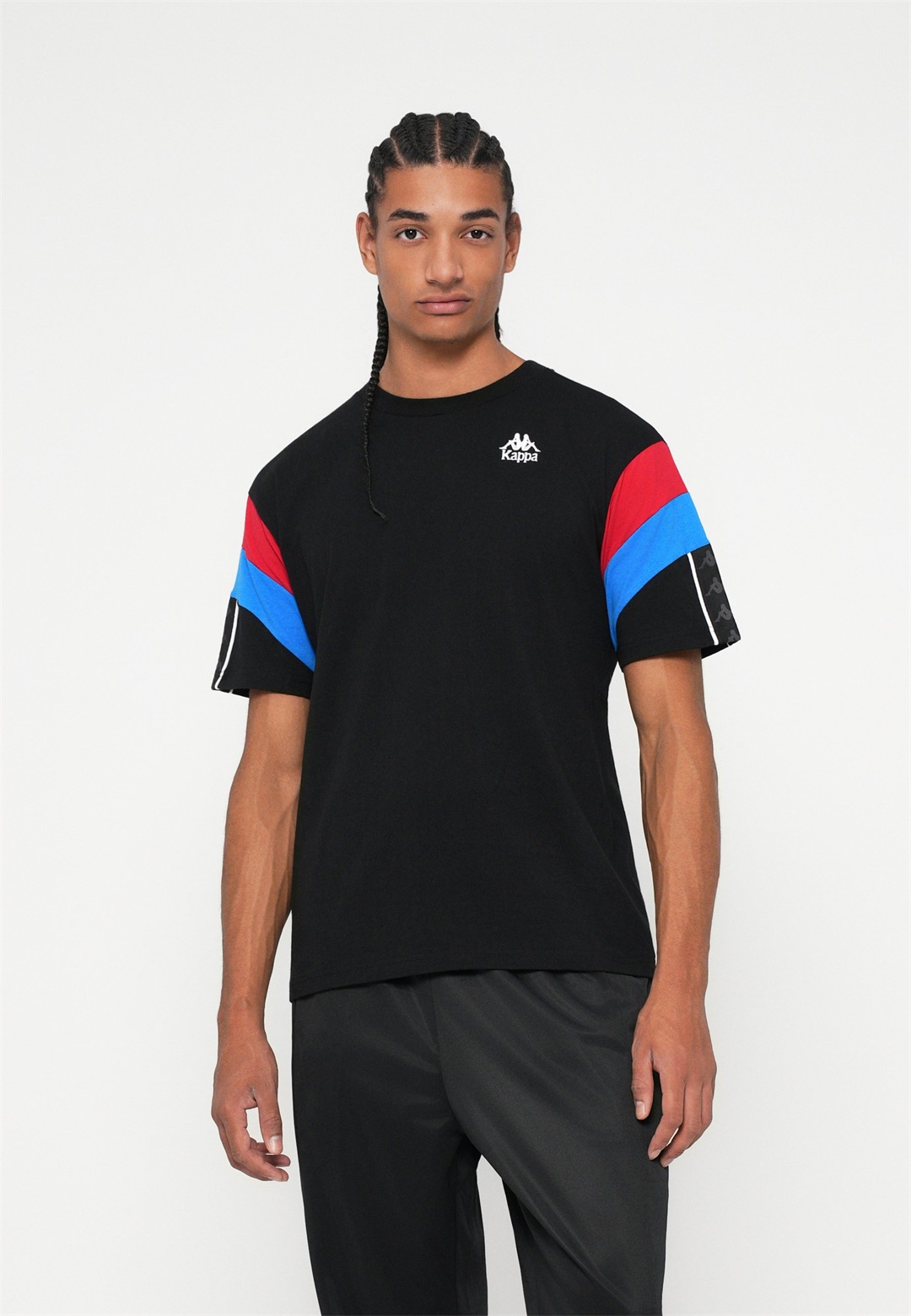 Kappa BANDA - T-Shirt basic - black/red racing/blue sea/schwarz