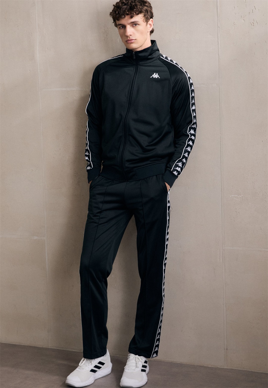 Kappa SET - Trainingsanzug - black/schwarz