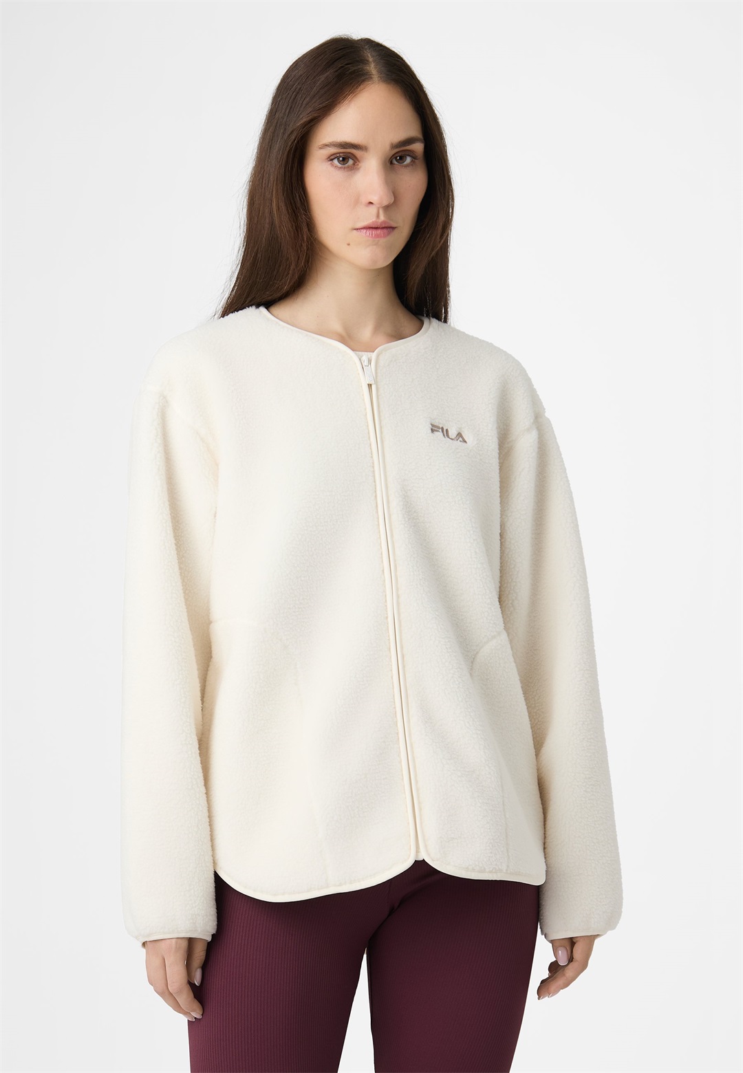 Fila CASSIANO RELAXED TEDDY - Fleecejacke - egret/weiß