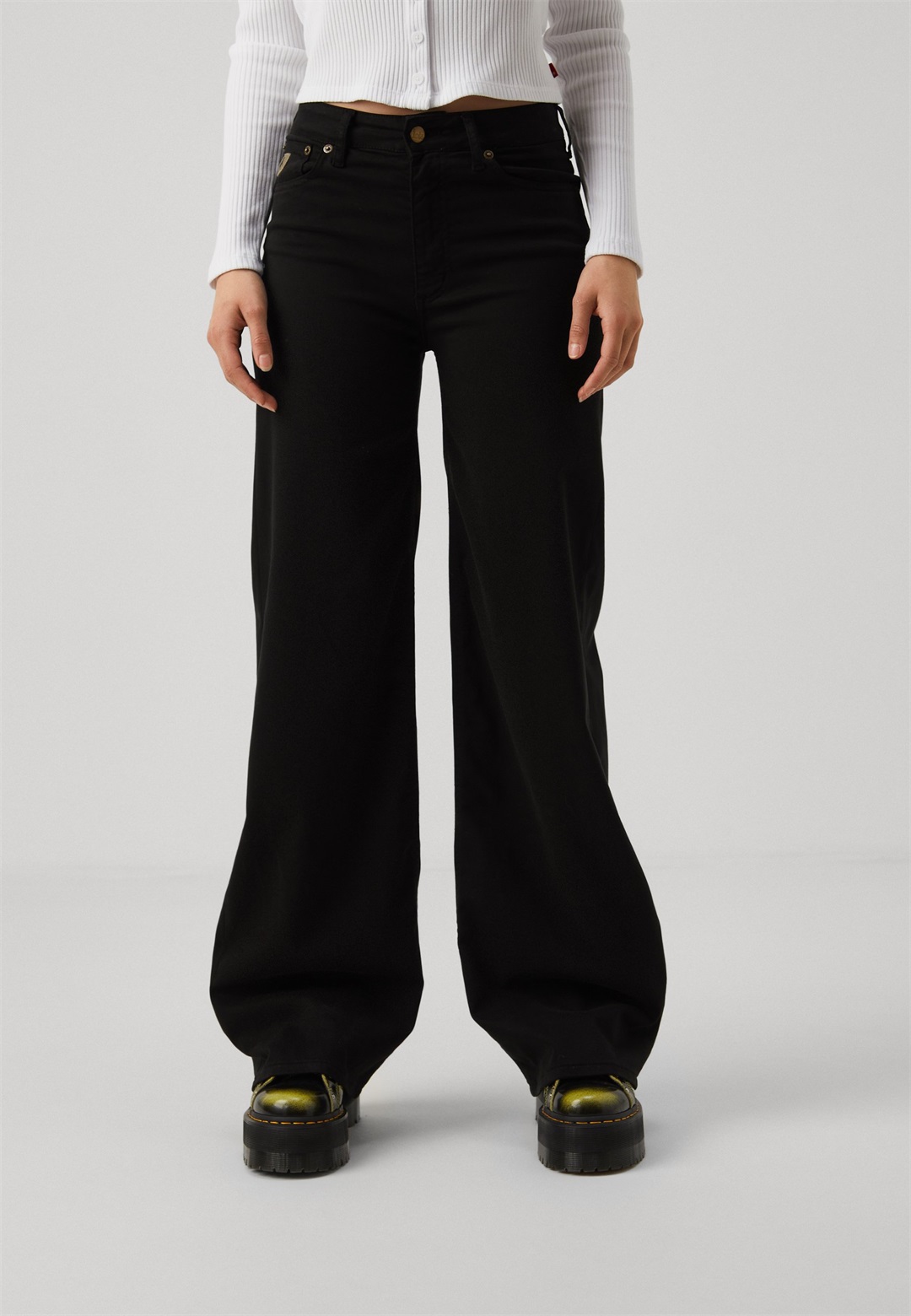 LOIS Jeans PALAZZO - Wide Leg - black/black denim