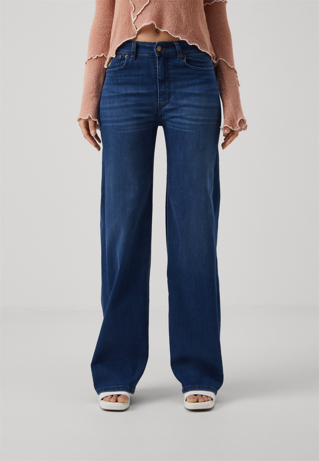 LOIS Jeans PALAZZO - Wide Leg - teal stone/blue denim