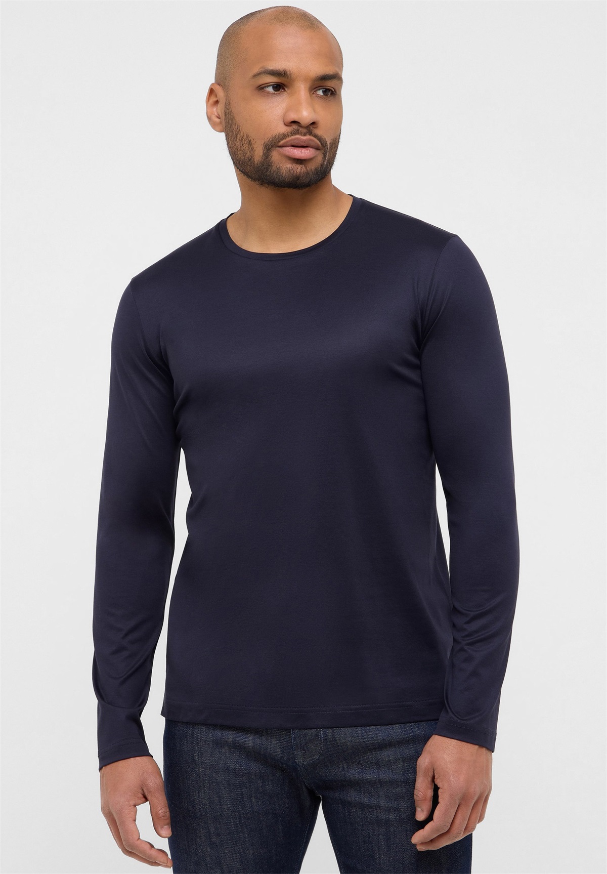 Eterna SOFT TAILORING - Langarmshirt - navy/blue denim