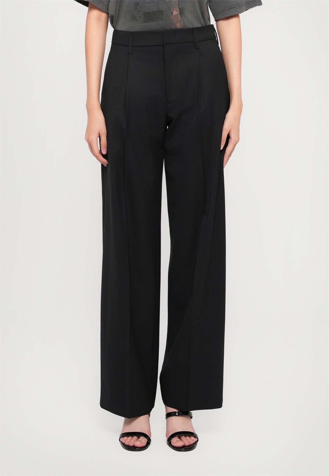 Dondup Stoffhose - black/schwarz