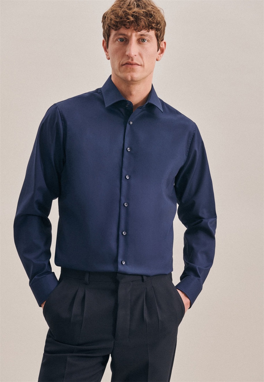Seidensticker SHAPED FIT - Hemd - dark blue/dunkelblau