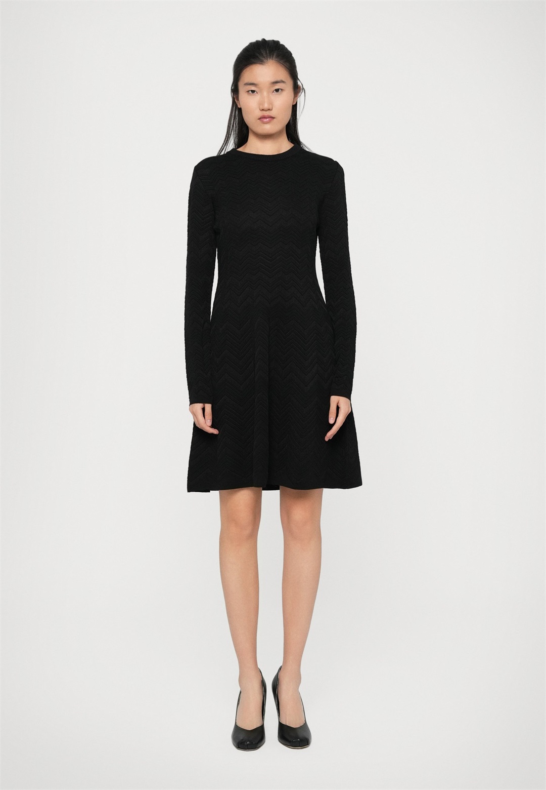 Missoni SHORT DRESS - Strickkleid - solid color black/schwarz