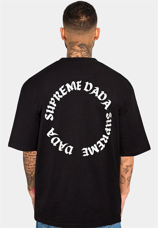 DADA OVERSIZED RUNDLOGO - T-Shirt print - schwarz/black denim