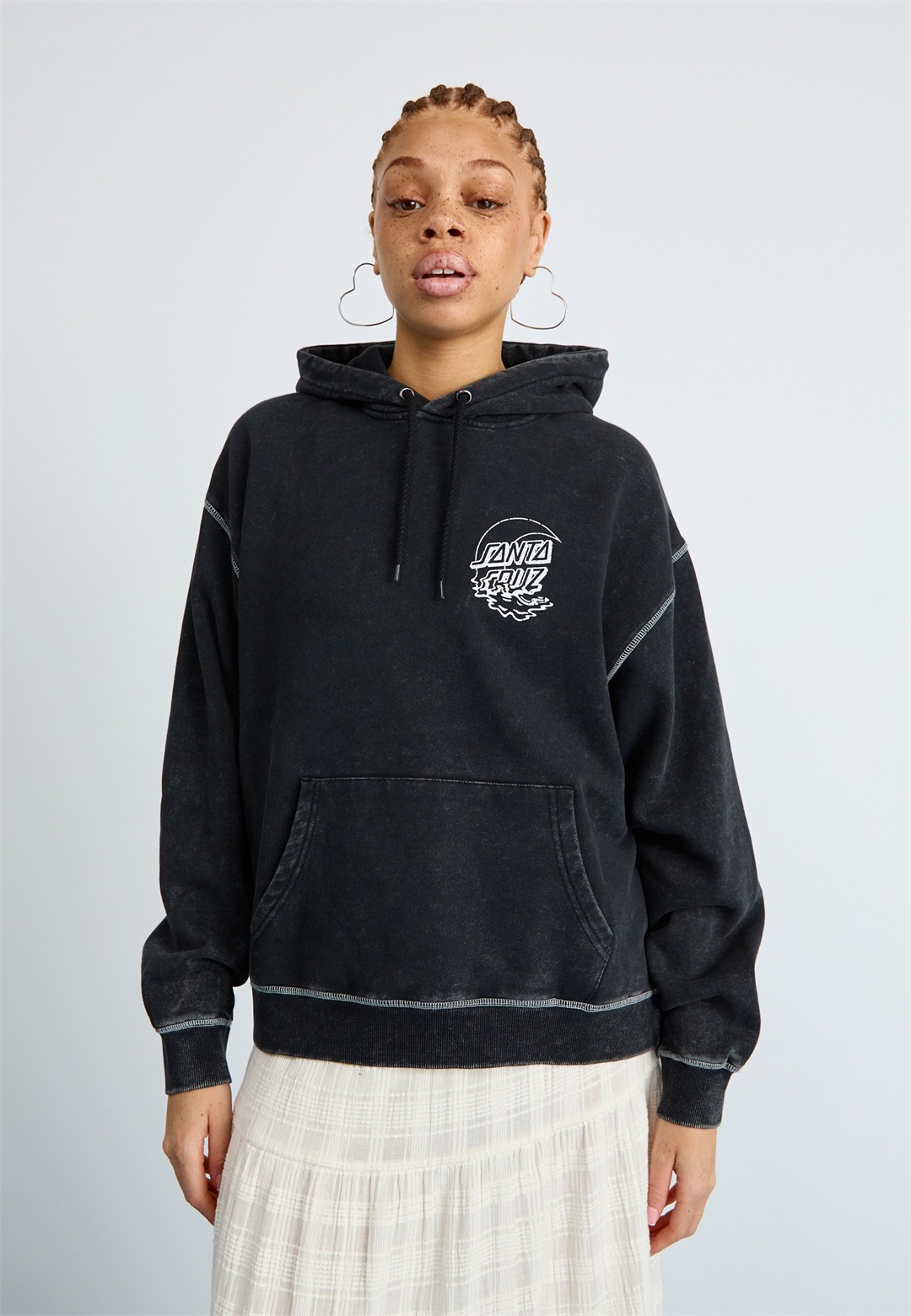 Santa Cruz MOON DOT REFLECTION FRONT HOOD - Kapuzenpullover - black/schwarz