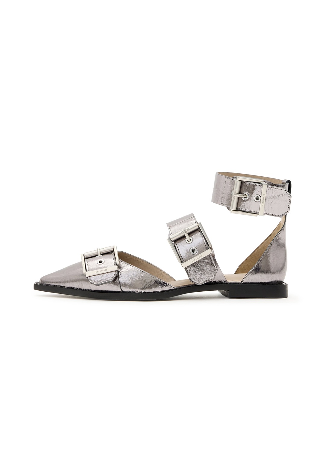 AllSaints SUTTON - Schaftsandale - GUNMETAL GREY/silberfarben