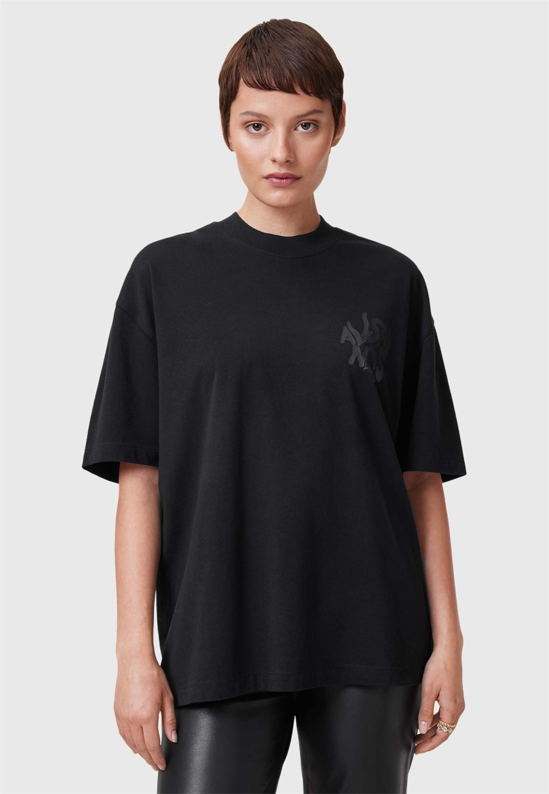 AllSaints ORLANDO - T-Shirt print - black/braun