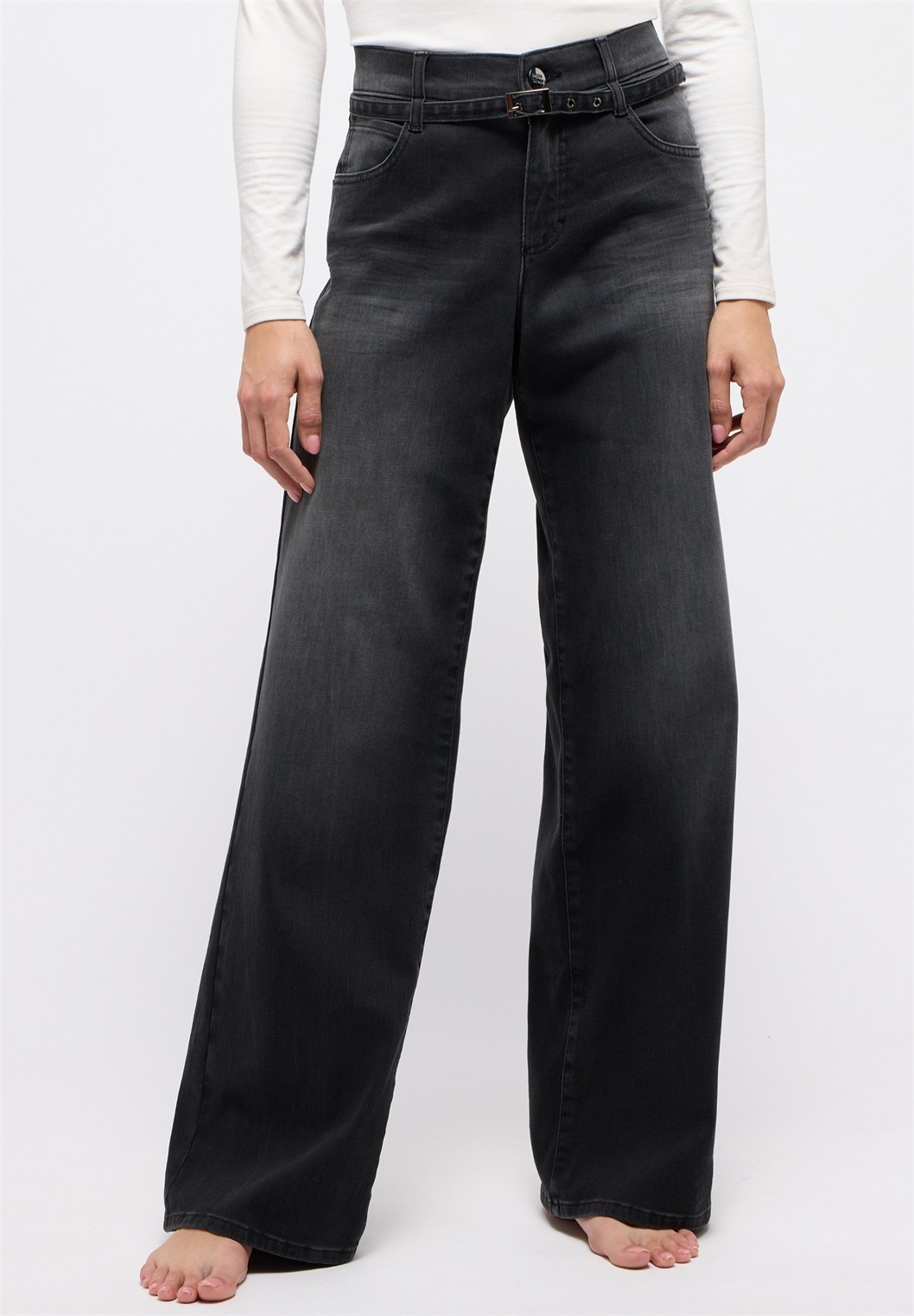 Angels LIZ MIT GÜRTEL - Flared Jeans - anthrazit