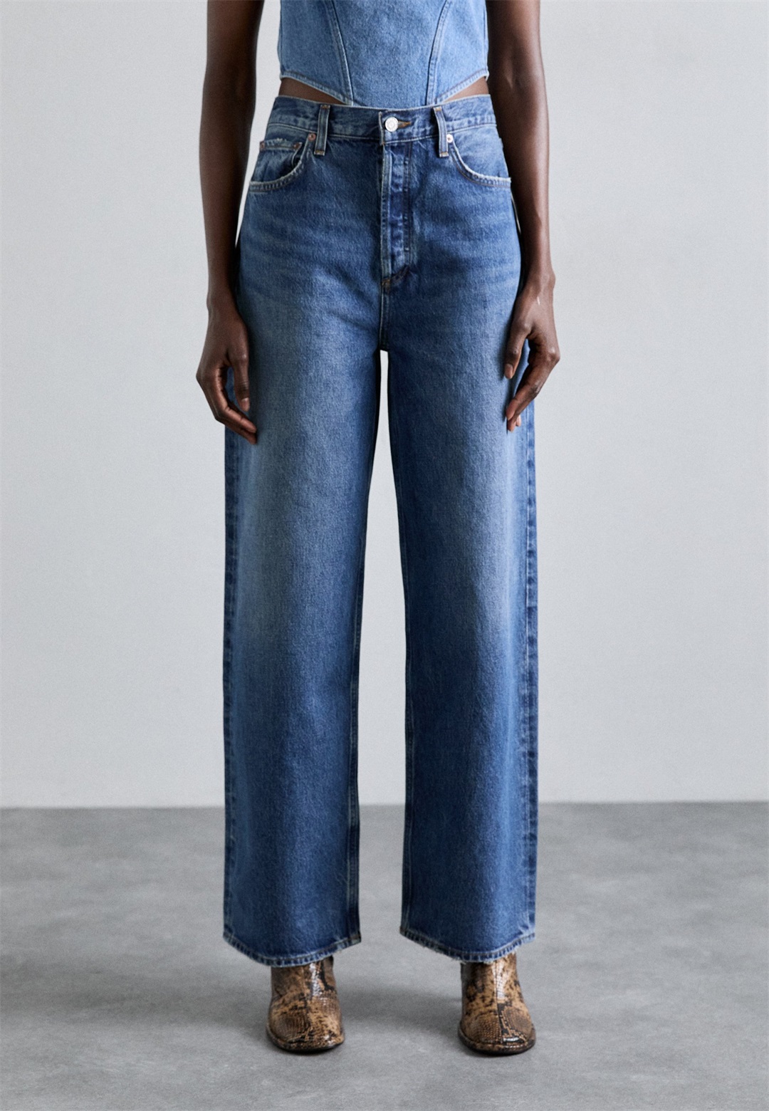 Agolde LOW SLUNG BAGGY - Jeans Relaxed Fit - essence/dark indigo/blue denim