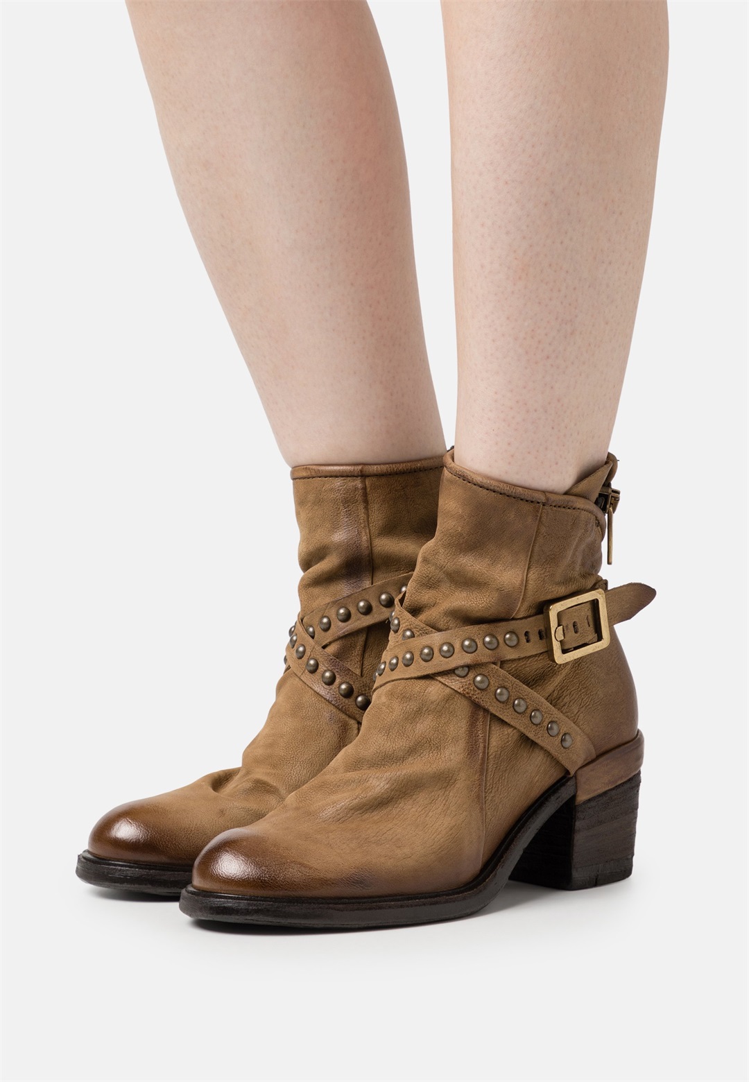 A.S.98 JAMAL - Cowboy-/Bikerstiefelette - daino/hellbraun