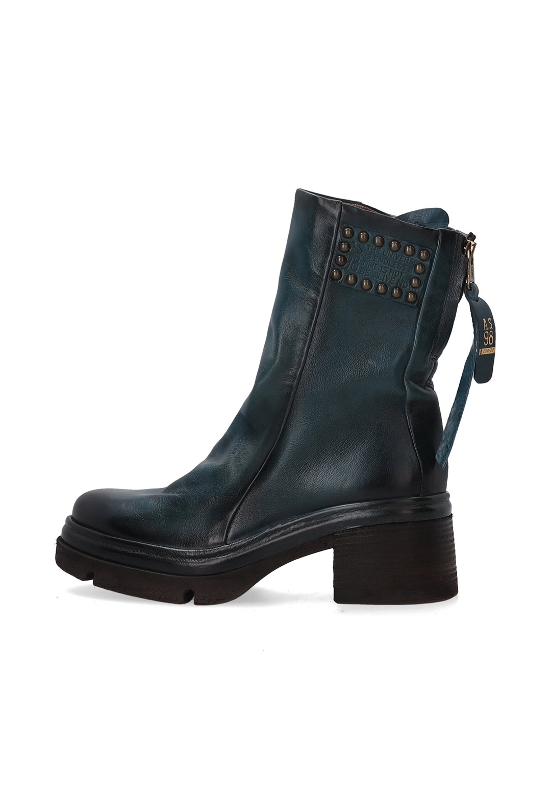 A.S.98 Cowboy-/Bikerstiefelette - turquoise/türkis