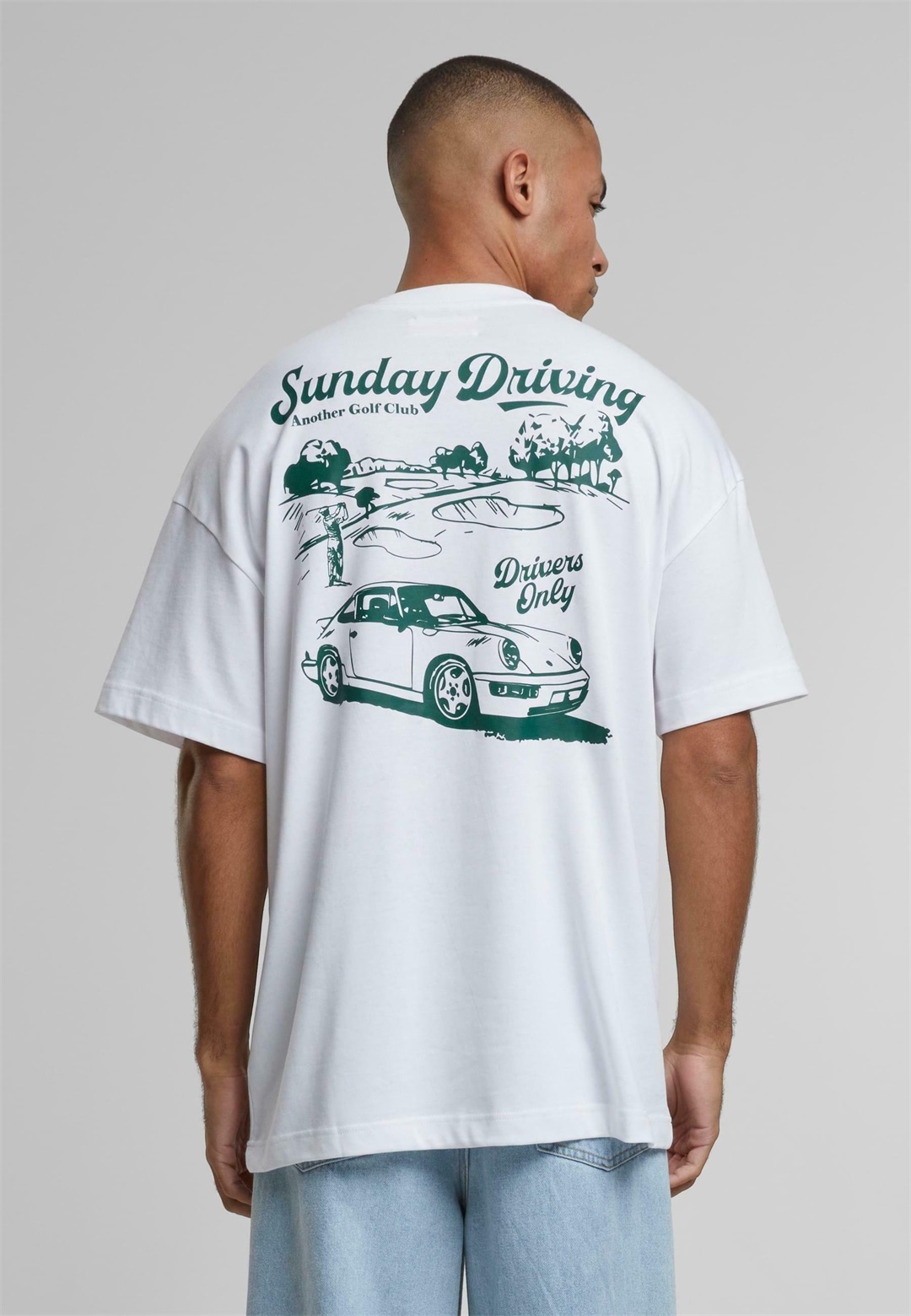 Another Cotton Lab SUNDAY DRIVING OVERSIZE - T-Shirt print - white/weiß