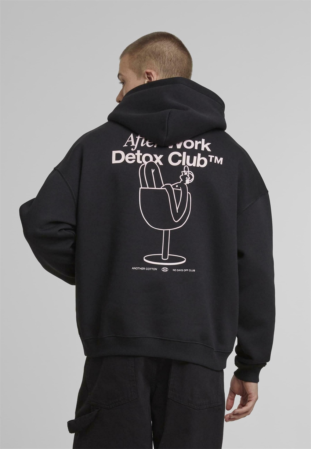 Another Cotton Lab LAB DETOX CLUB - Kapuzenpullover - black/schwarz
