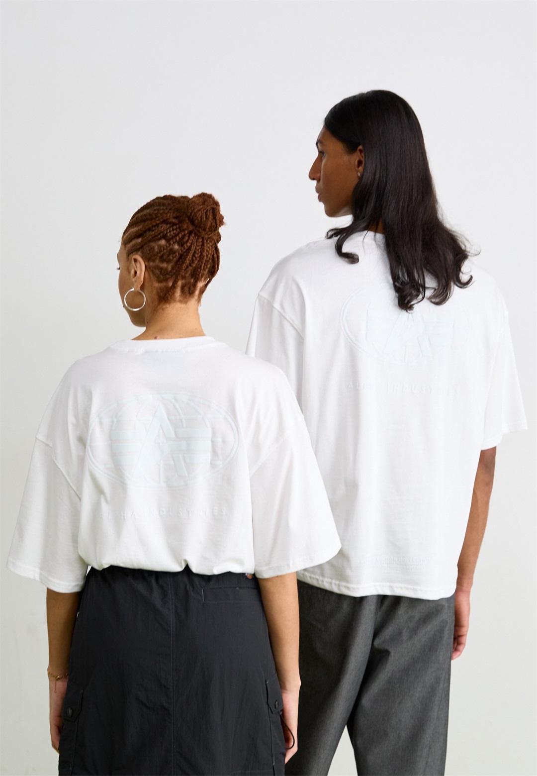 Alpha Industries WORLD LOGO UNISEX - T-Shirt print - white/weiß