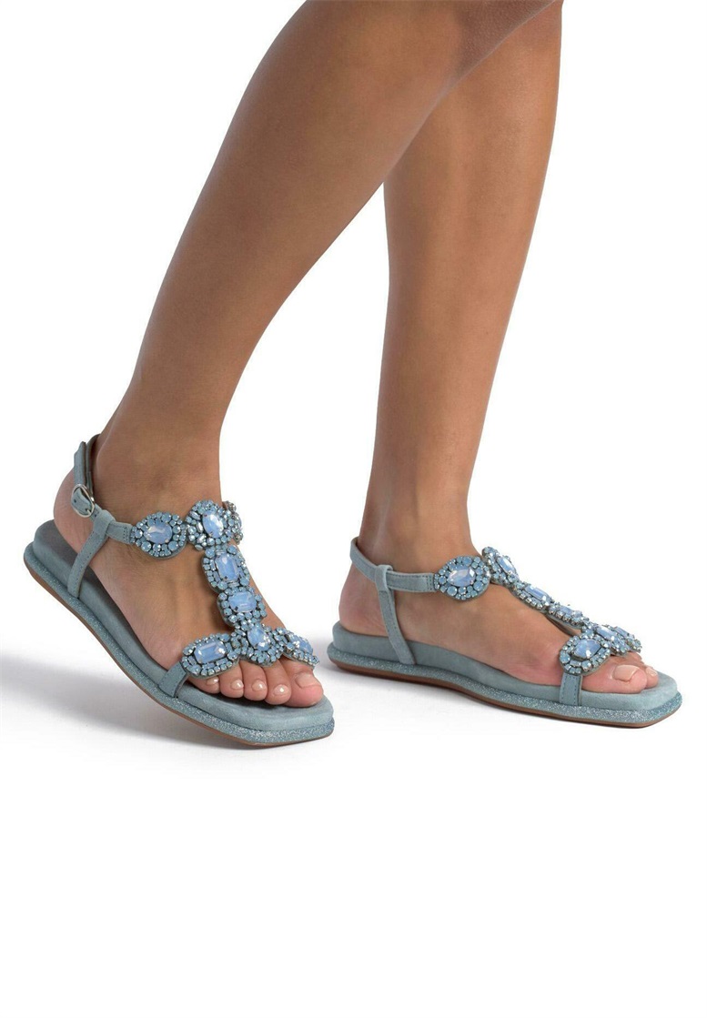 Alma en Pena Riemensandalette - azul jaspeado/blau-meliert