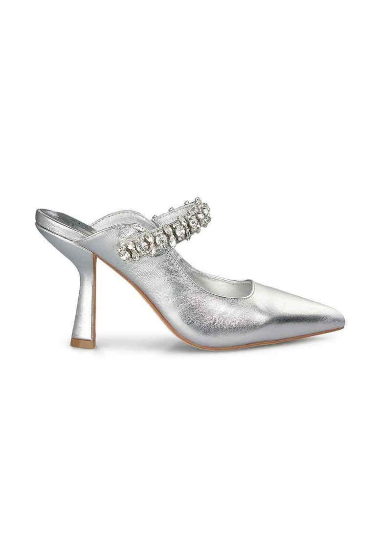 Alma en Pena Pantolette hoch - gris metalizado/grau-metallic