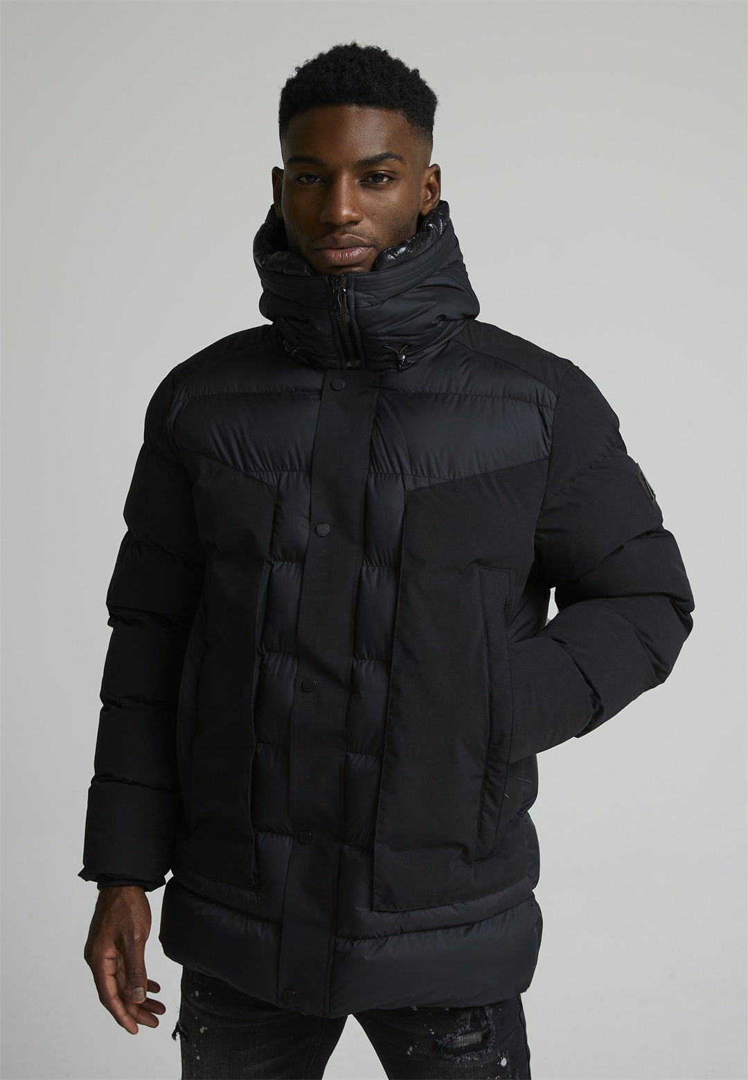 Alessandro Zavetti CONCHIGLIA PUFFER PARKA JACKET - Winterjacke - jet black/schwarz