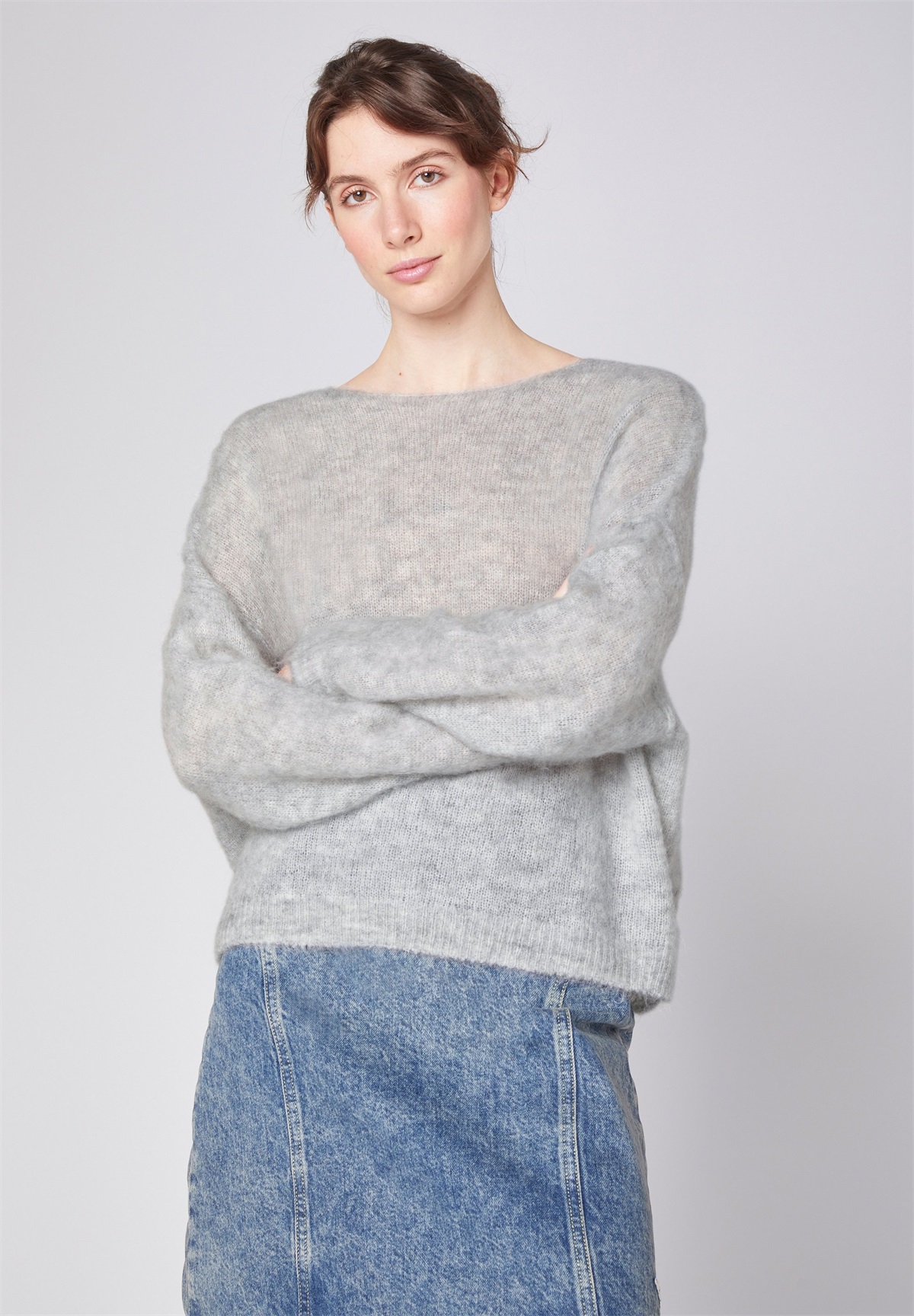 American Vintage YAN - Strickpullover - gris chine/grau-meliert