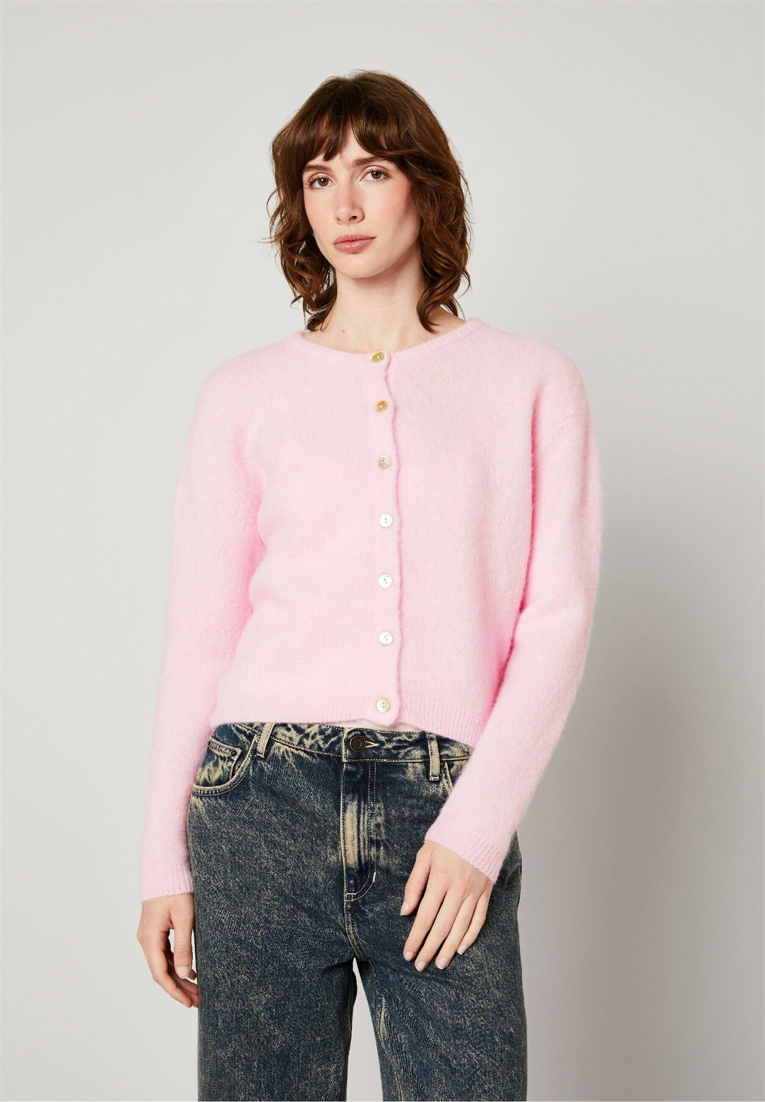 American Vintage VITO - Strickjacke - dragee chine/rosa