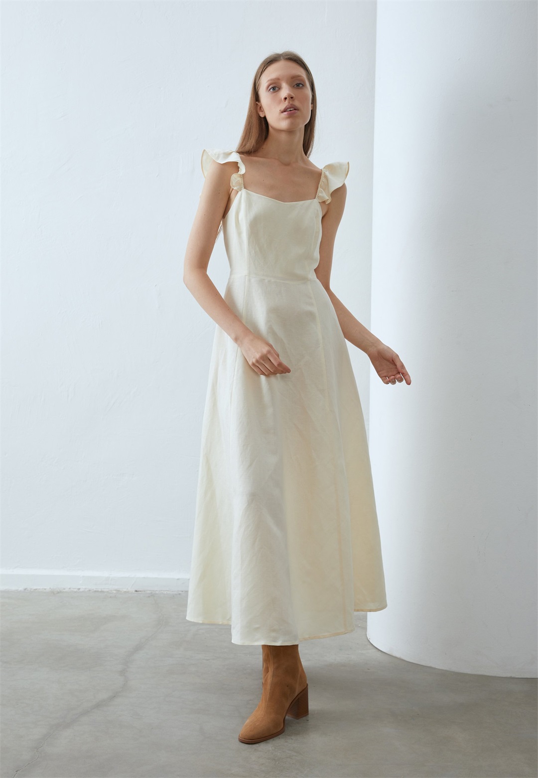 Anna Field LINEN MIX MAXI DRESS - Maxikleid - white/weiß