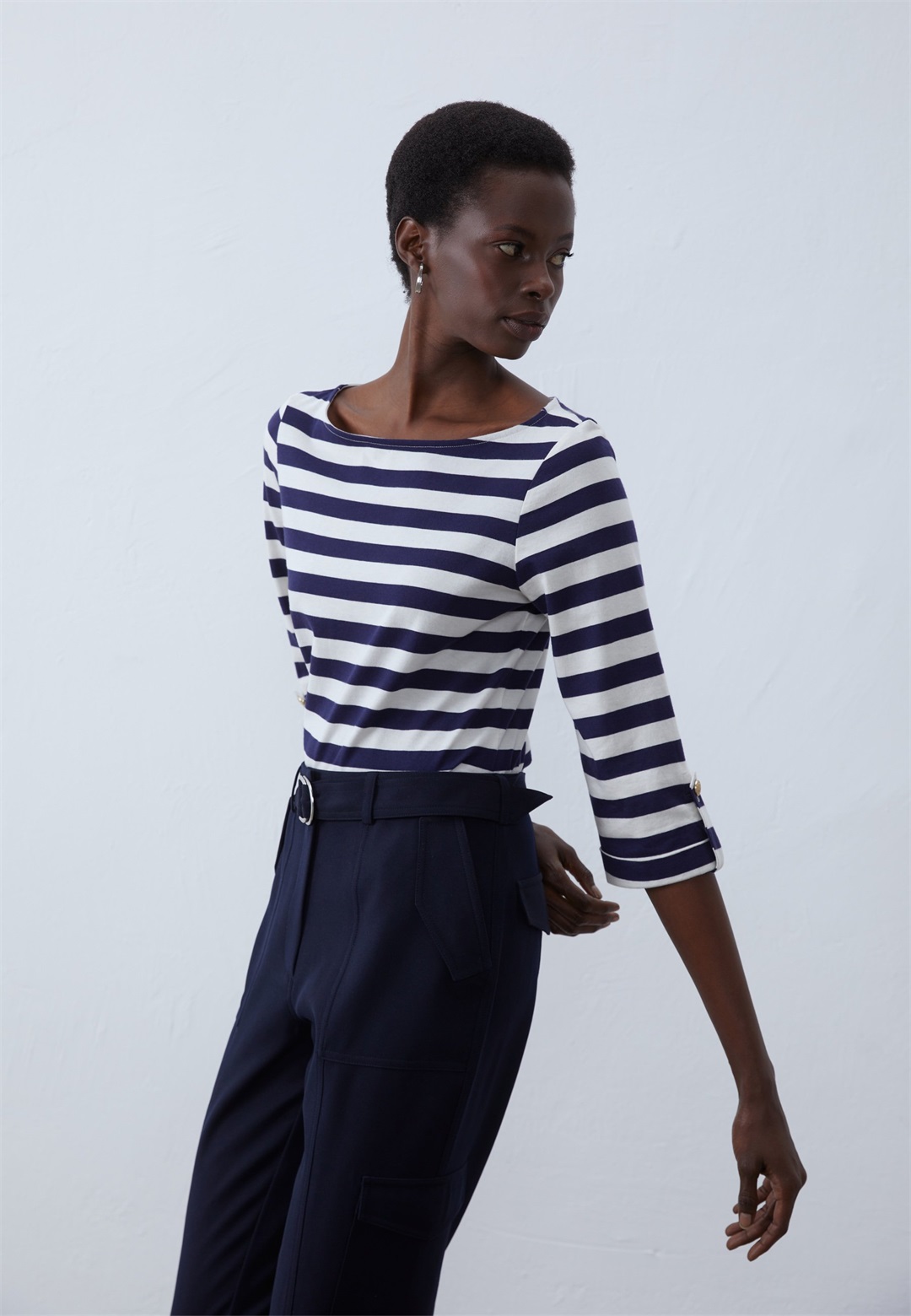 Anna Field Langarmshirt - dark blue/white/dunkelblau