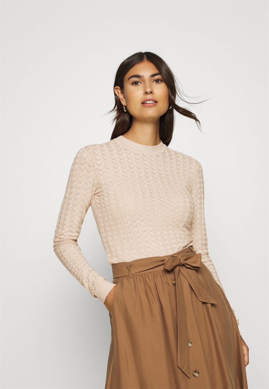Anna Field Strickpullover - light tan melange/tan