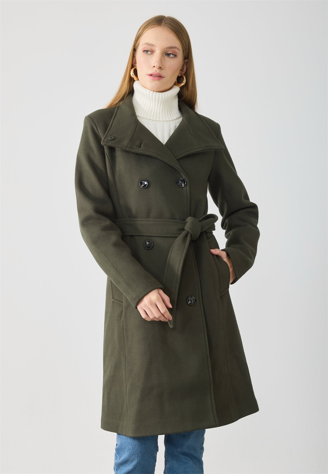 Anna Field Klassischer Mantel - dark green/dunkelgrün