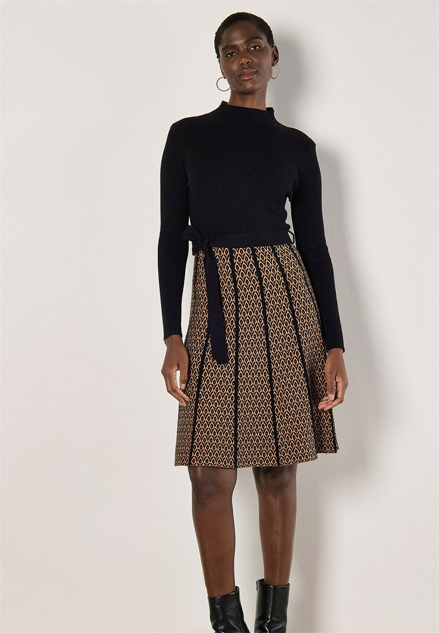 Apricot Strickkleid - black/schwarz