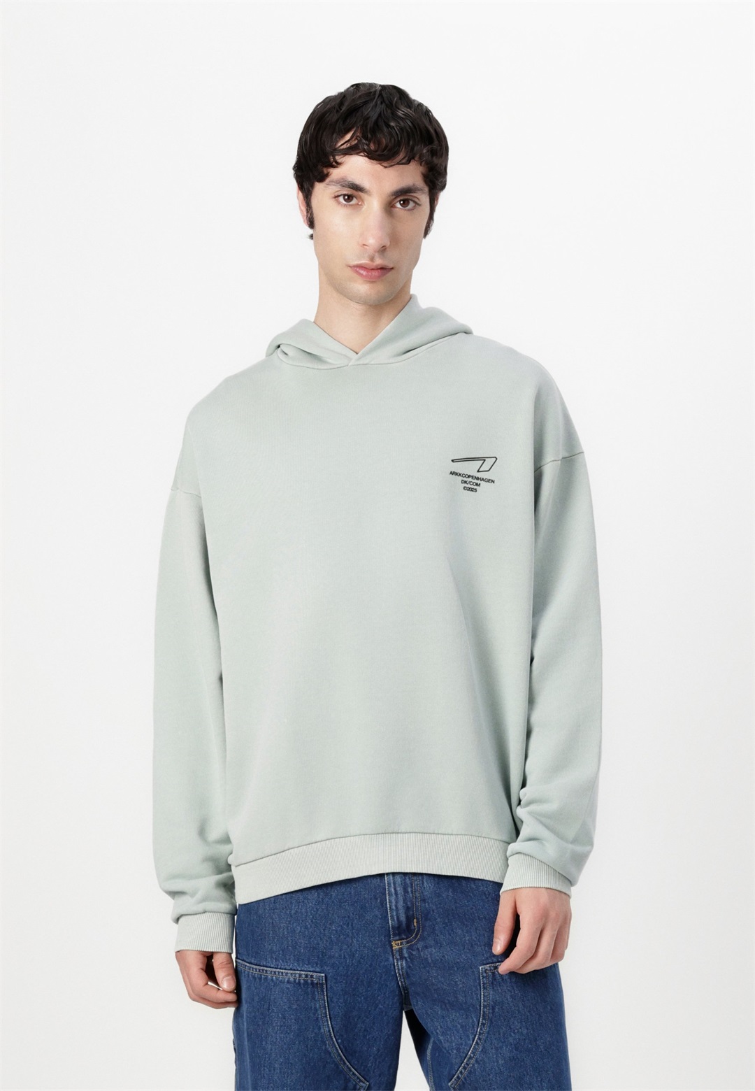 ARKK Copenhagen BOXY HOODIE UNISEX - Sweatjacke - ice grey/hellblau