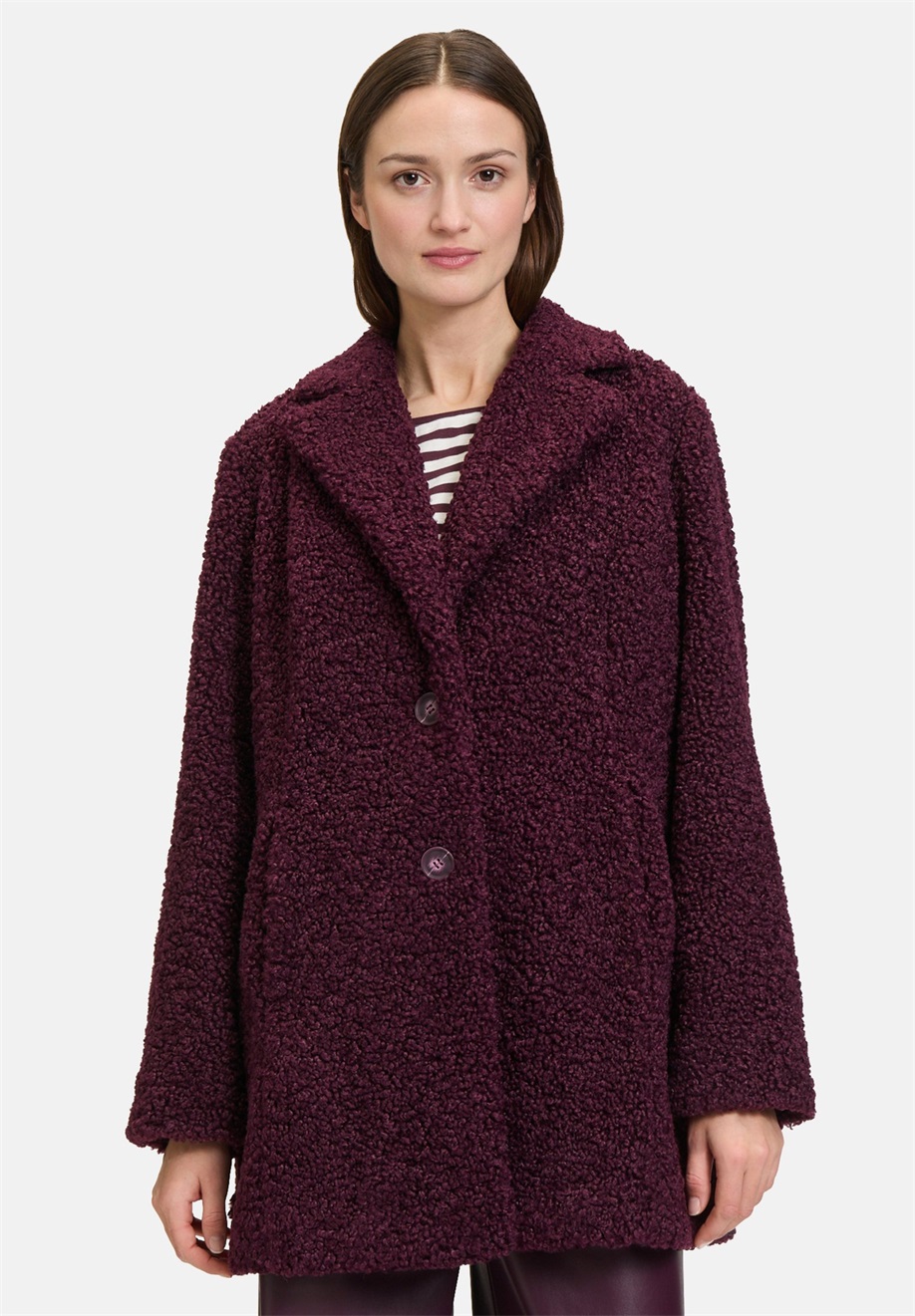 Betty & Co MIT REVERSKRAGEN - Wintermantel - dark aubergine/flieder