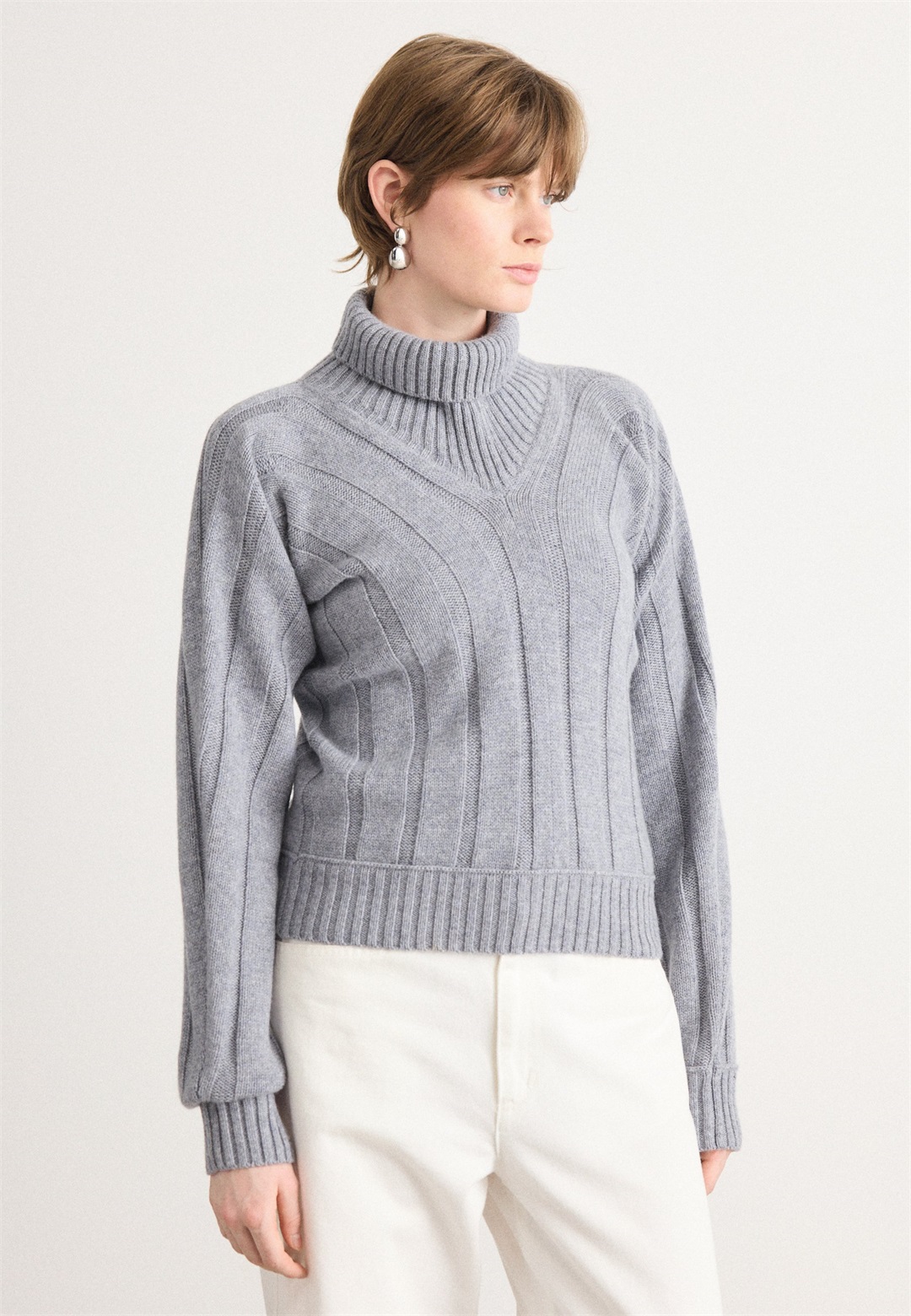 BOSS FISANIARA - Strickpullover - light pastel grey/hellgrau