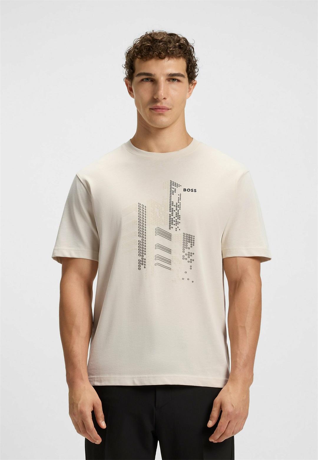BOSS GRX ZONE - T-Shirt print - open white eleven/offwhite