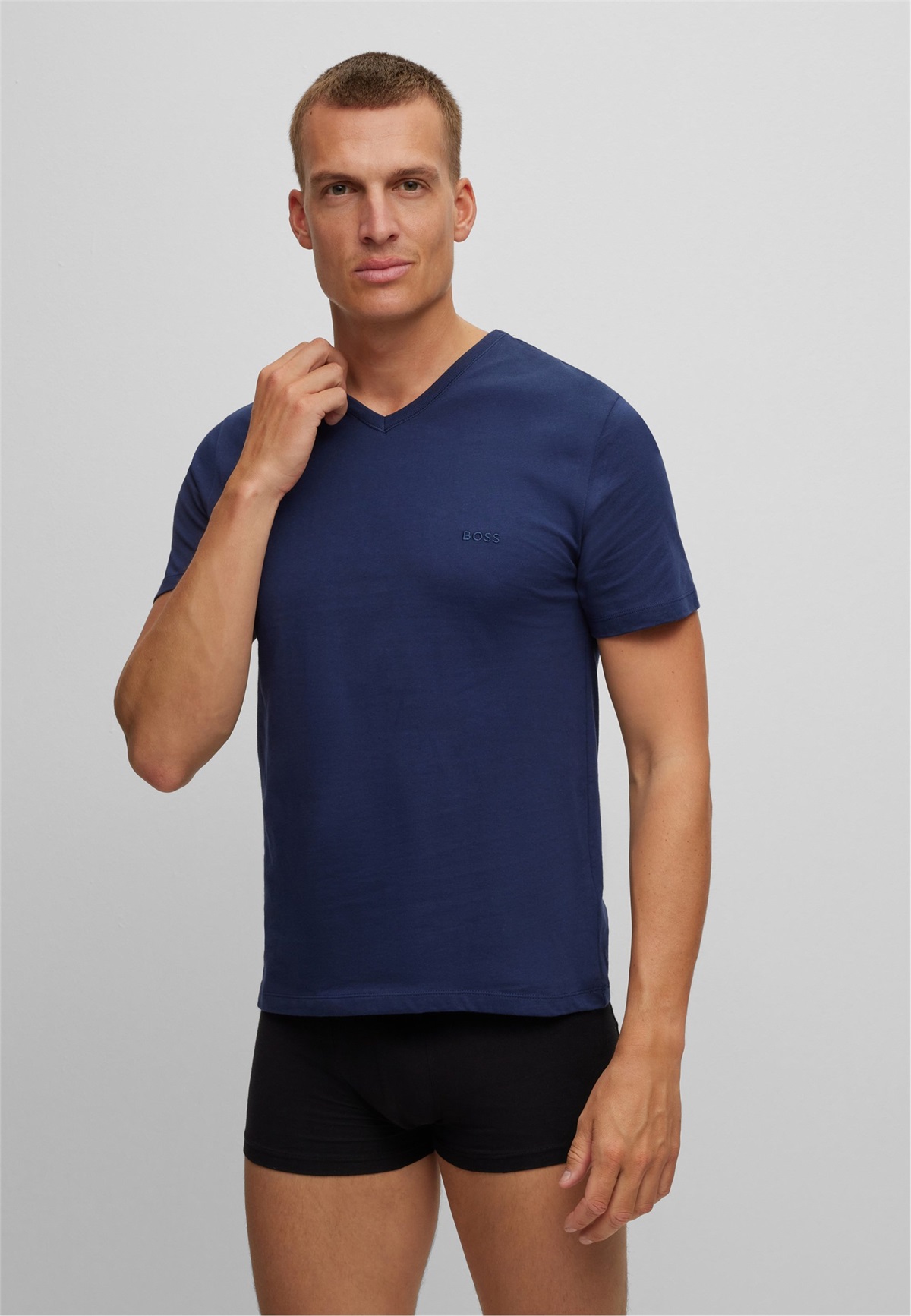BOSS CLASSIC 3 PACK - Unterhemd/-shirt - open blue/blau