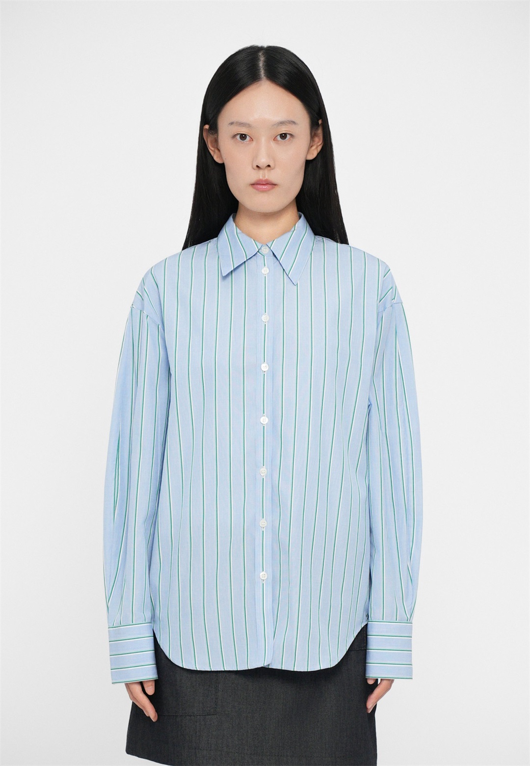 BITE Studios VERA STRIPED - Hemdbluse - arctic blue/hellblau