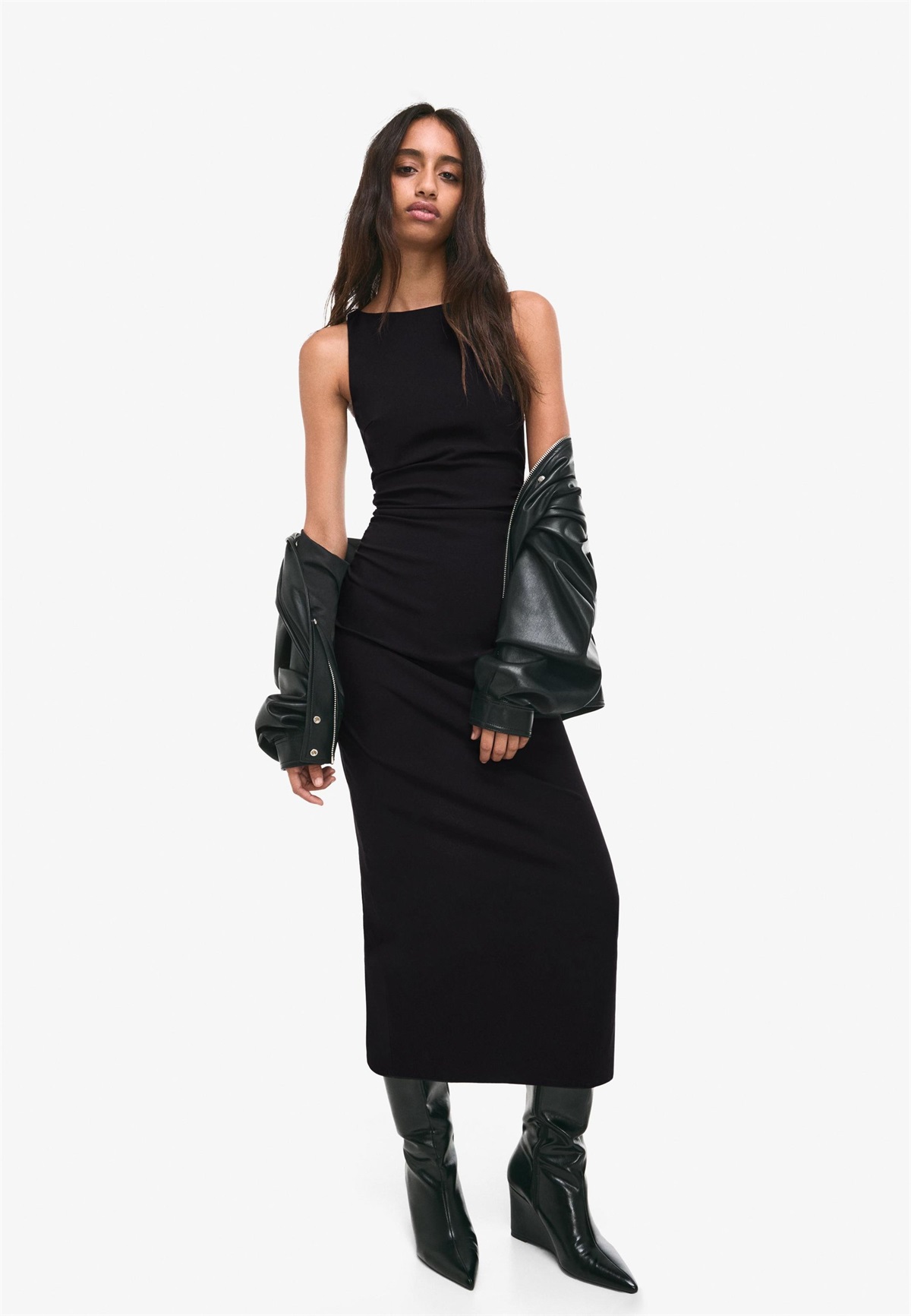 Bershka MIDI - Etuikleid - black/schwarz