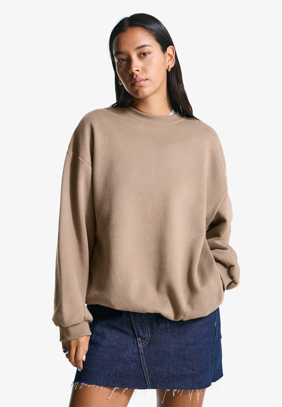 Bershka Sweatshirt - sand