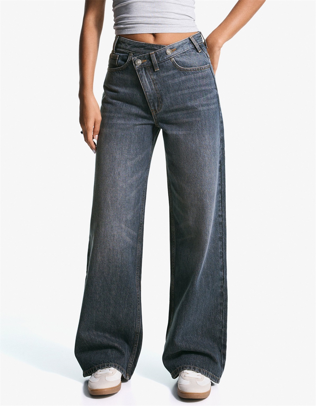 Bershka WIDE - Jeans Relaxed Fit - dark blue/dunkelblau