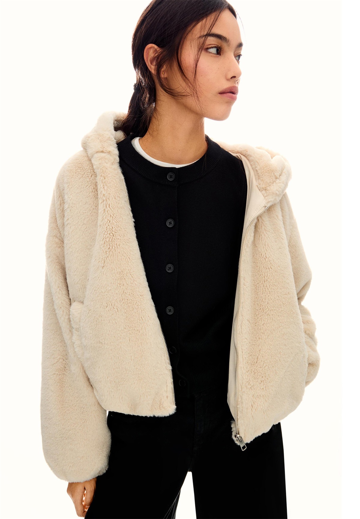 Bershka HOODED - Winterjacke - sand