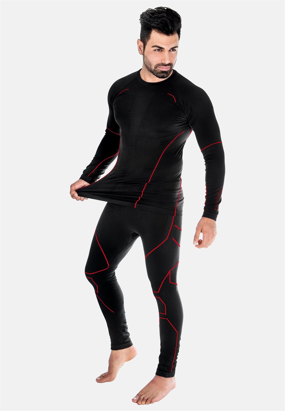 Black Snake SEAMLESS NEVEREST FUNKTIONS - Unterwäsche Set - schwarz rot/schwarz