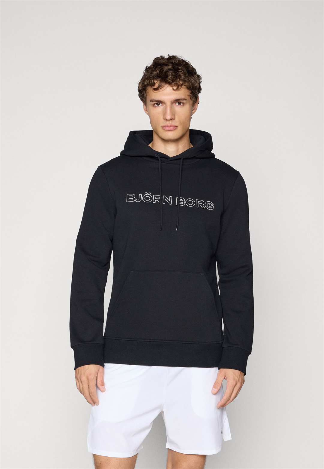 Björn Borg ESSENTIAL HOODIE - Kapuzenpullover - black beauty/schwarz