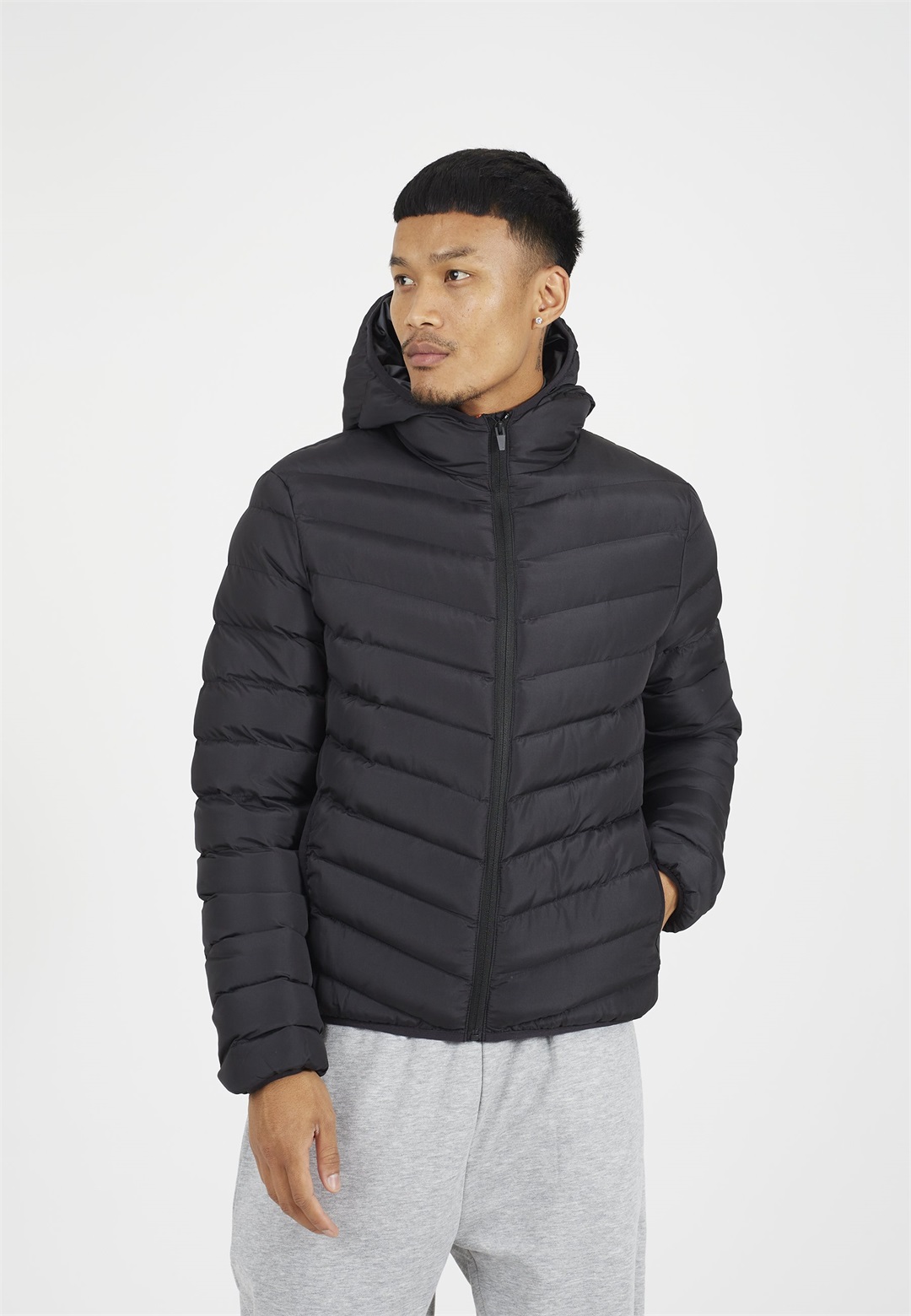 Brave Soul GRANTPLAIN TRANSITIONAL JACKET SLIM FIT - Winterjacke - black/schwarz