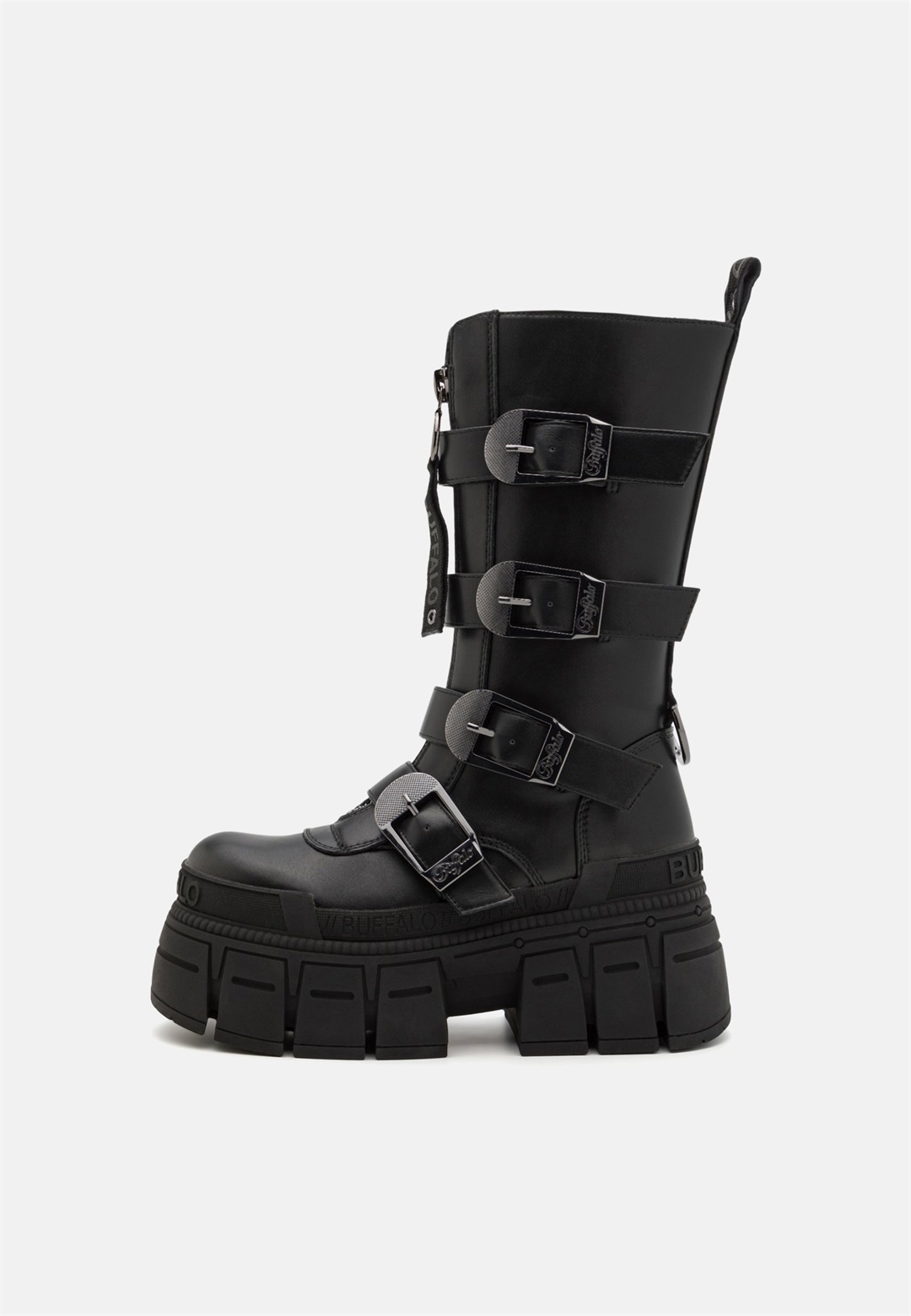 Buffalo GOSPHER HI ZIP - Plateaustiefel - black/schwarz