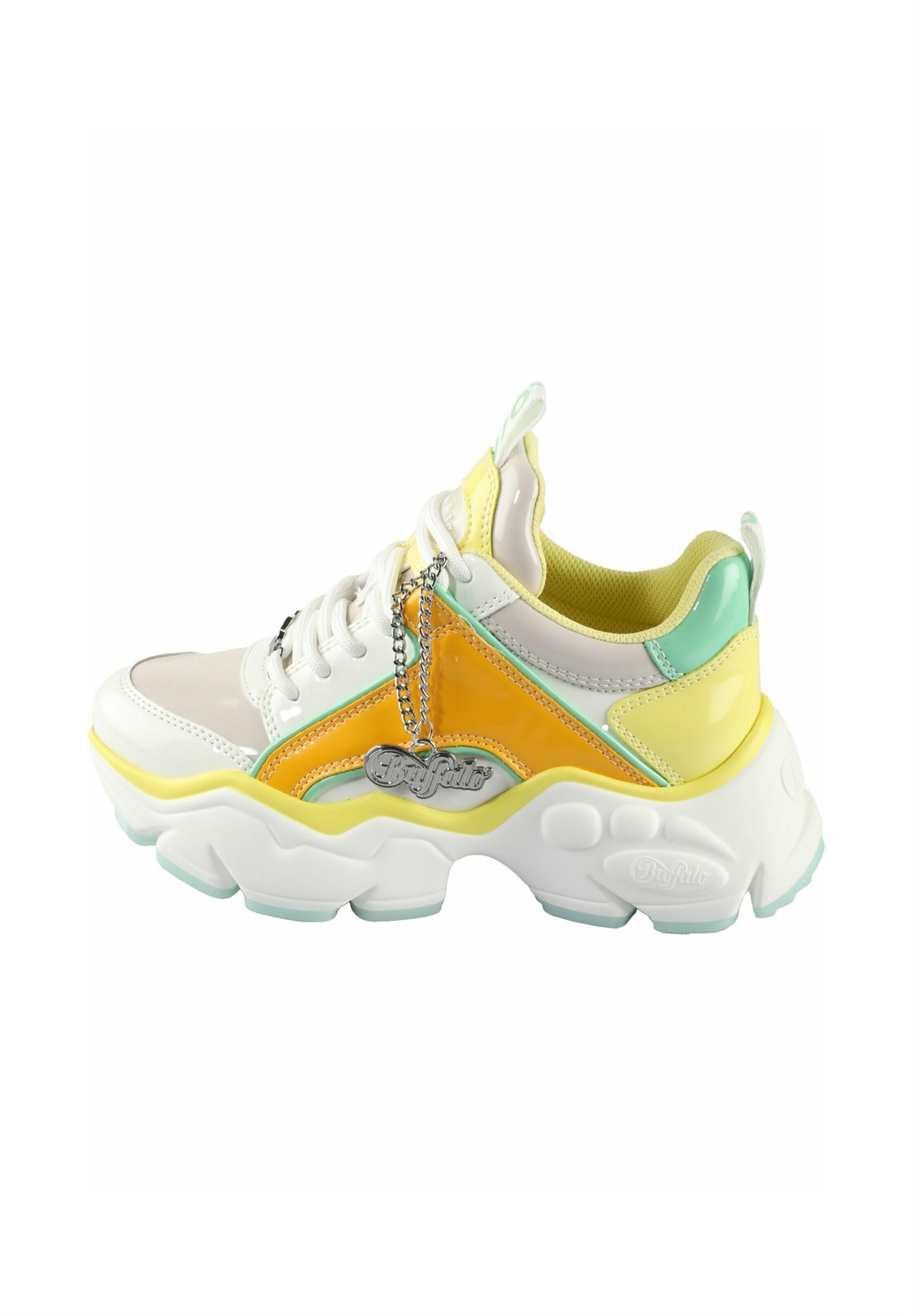 Buffalo BINARY GLAM - Sneaker low - white yellow mint/gelb