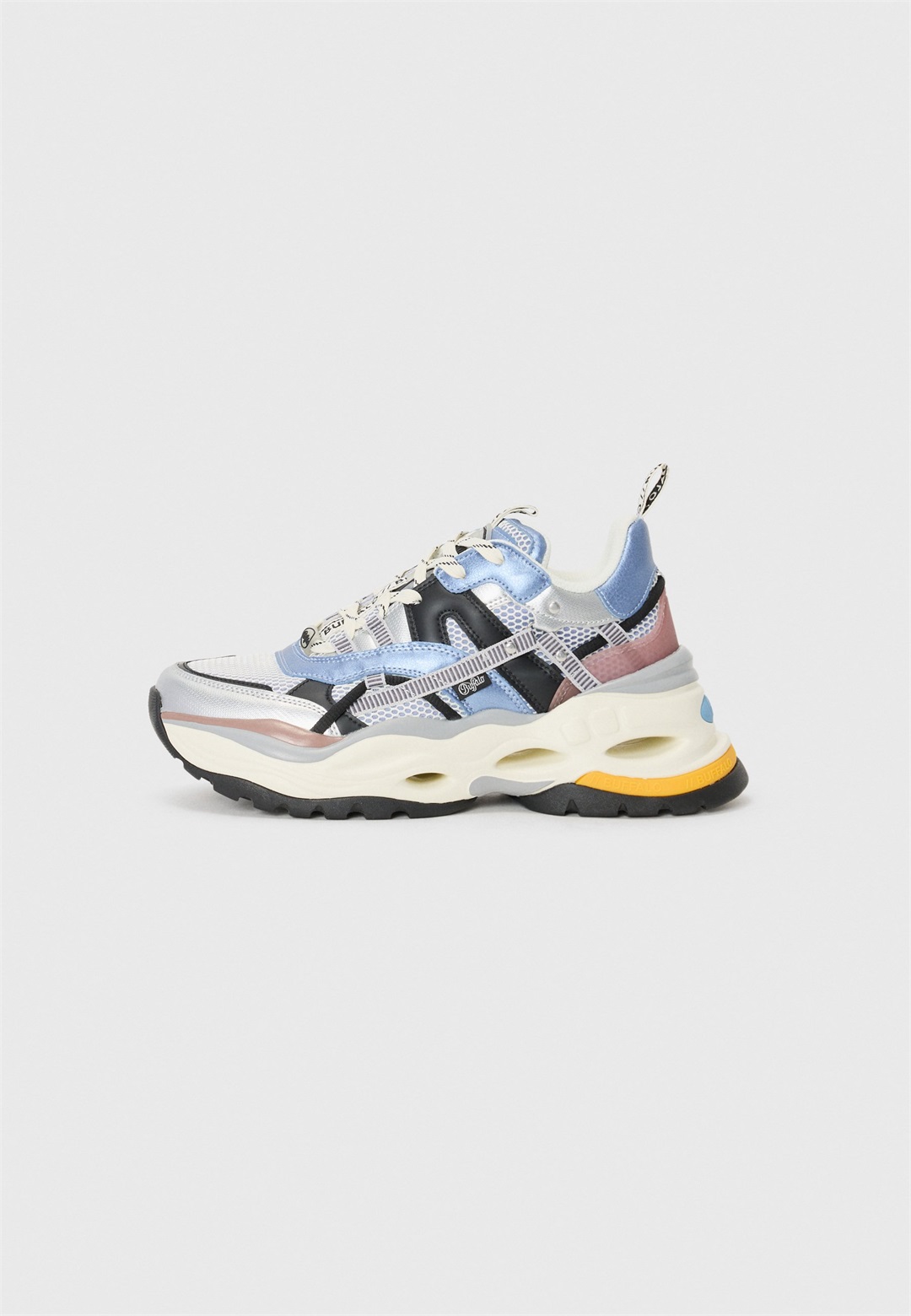 Buffalo TRIPLET HOLLOW - Sneaker low - blue/silver-coloured/black/blau