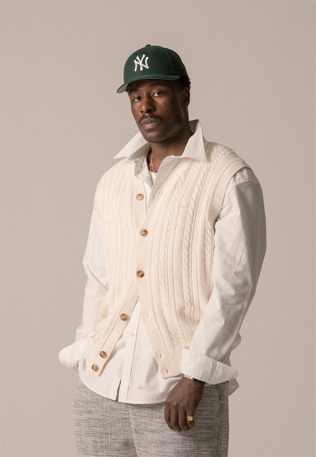 BLKVIS CABLE VEST UNISEX - Weste - antique white/offwhite