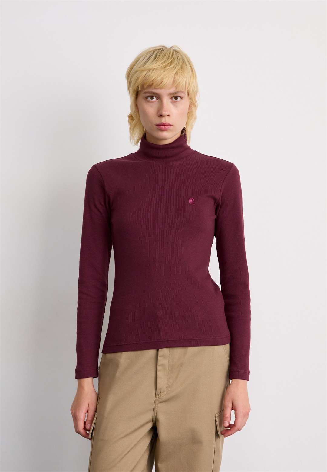 Carhartt WIP PHILIPA MOCKNECK - Langarmshirt - rondo/dunkelrot