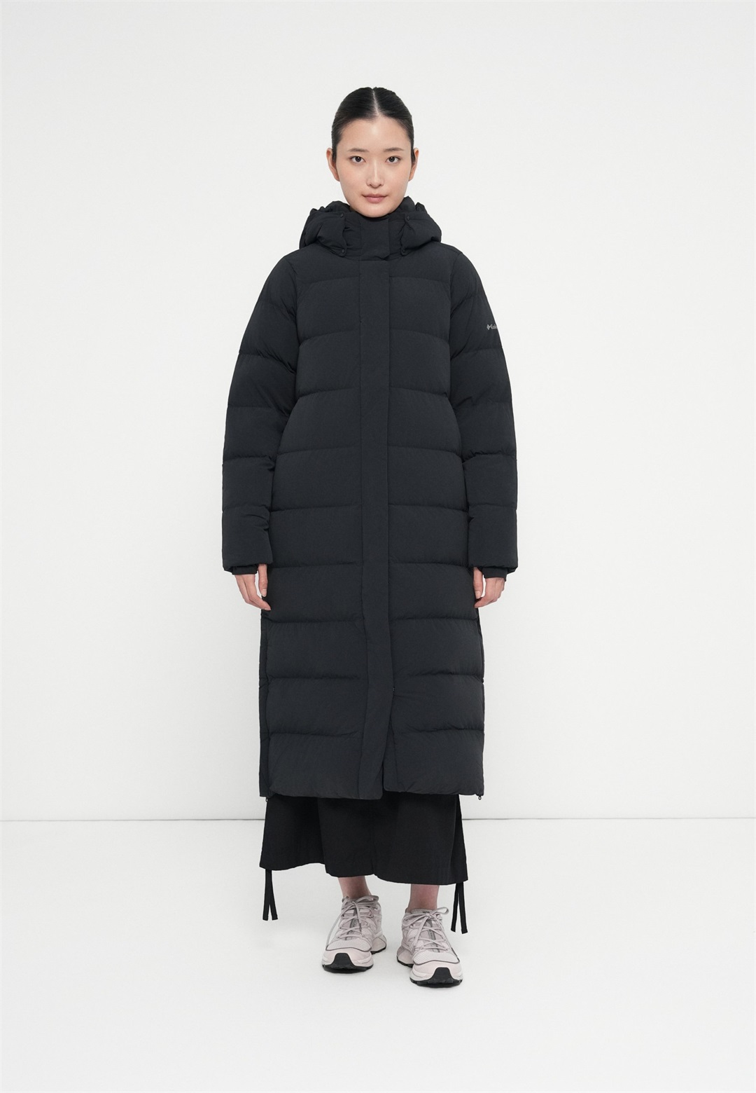 Columbia AMAZE PUFF™ LONG HOODED - Daunenmantel - black/schwarz