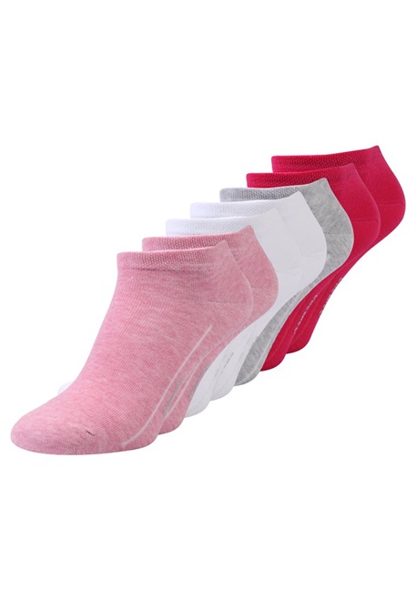 camano 7 PACK SNEAKER - Socken - pink melange/white/pink rose/fog melange/pink